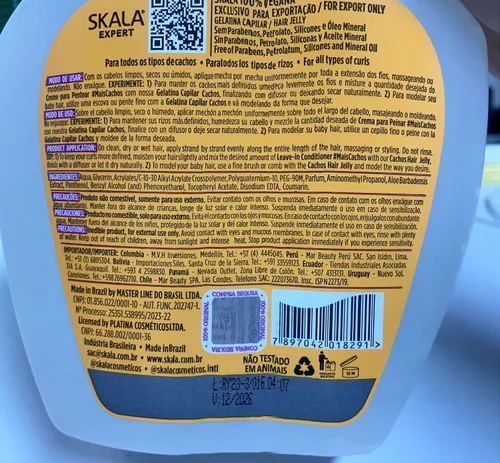 Vista 4 de SKALA - Linha Expert - Gelatina Capilar Cachos 1000 Gr - (Colección Expert - Crema de Gel para Cabello Rizado 35.2 Oz)