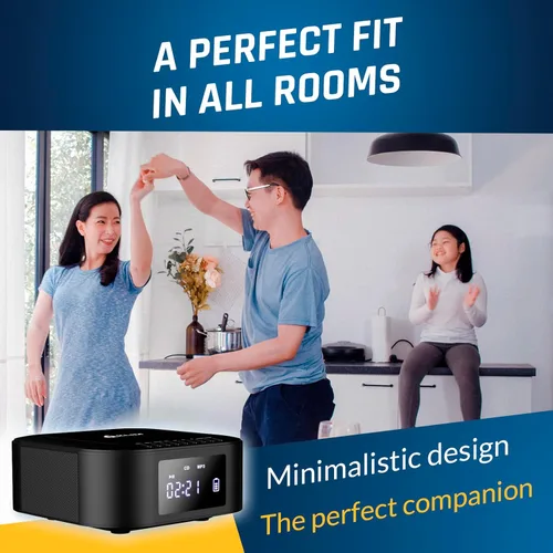 Vista 7 de KLIM Boombox E1 - Reproductor de CD portátil con subwoofer - Bajo extra, Bluetooth, radio FM, USB, AUX, MP3 - Batería recargable, modos con cable e