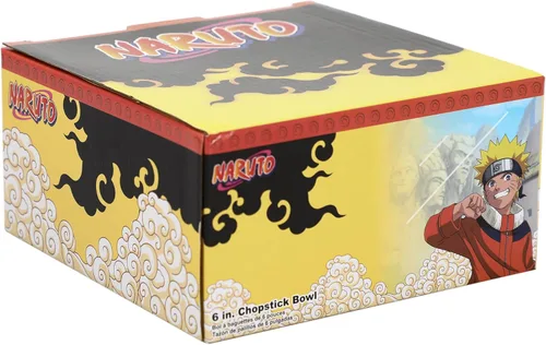 Vista 5 de Bioworld Naruto Uzumaki Comiendo Fideos 20 oz Ramen Bowl Con Palillos