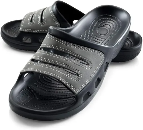 Roxoni Sandalias deslizantes para hombre Punta abierta Goma impermeable para playa, piscina, gimnasio, viajes