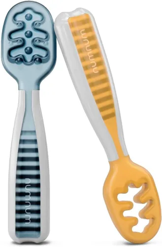 Vista 15 de NumNum Juego de cucharas para bebé, utensilios pre-cuchara GOOtensils para bebés de 6+ meses, primeras cucharas de autoalimentación para destete