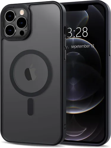 Vista 282 de Anuck - Funda magnética para iPhone 11 compatible con MagSafe, carcasa trasera mate translúcida dura, borde de TPU, delgada, resistente a impactos