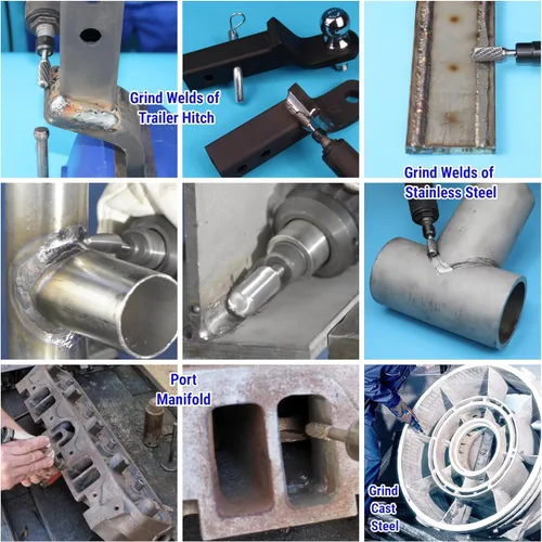 Vista 4 de Sworker 8Pcs Juego de Rebaba de Carburo 1/4 Vástago con Caja Transparente Diámetro Máximo de Cabeza 10mm Brocas de Troqueladora Herramientas