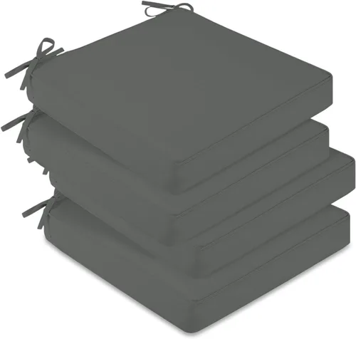 Vista 22 de downluxe Cojines impermeables para sillas de exterior para muebles de patio, cojín para silla de patio de 18 x 18 x 2 pulgadas con lazos ajustables