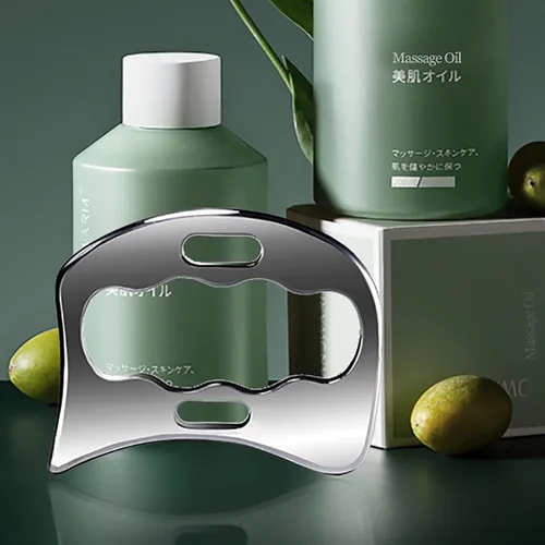 Vista 6 de BYYDDIY Herramientas de masaje grandes de acero inoxidable Gua Sha Derma Edge, herramientas de masaje raspador, herramienta raspadora muscular