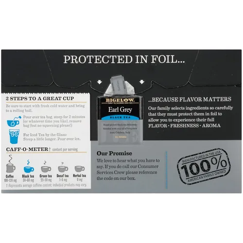 Vista 6 de Bigelow Tea Bolsas de té negro Earl Grey y descafeinado Earl Grey, 240 bolsas de té en total