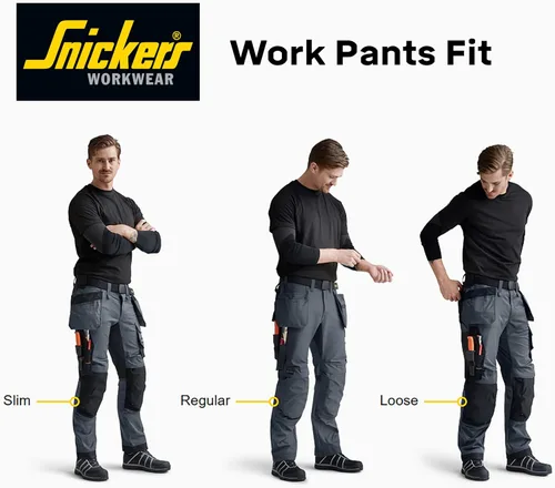Vista 5 de Pantalones de trabajo de lona con volantes para hombre con bolsillos de funda