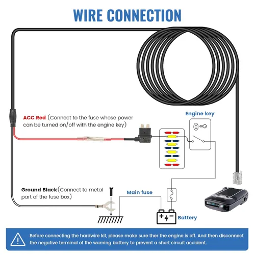 Vista 4 de EWAY Kit de cableado rígido para detector de radar, enchufe RJ11, kit de cableado directo de cable para detectores de radar, cable de alimentación