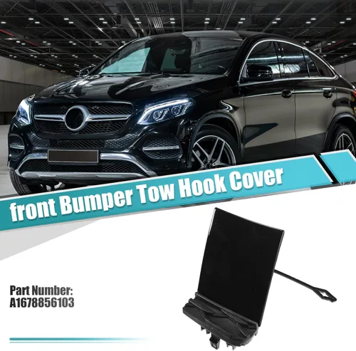 Vista 2 de uxcell Tapa de gancho de remolque de parachoques delantero para Mercedes-Benz GLE 350 2020-2023 No.A1678856103 Negro