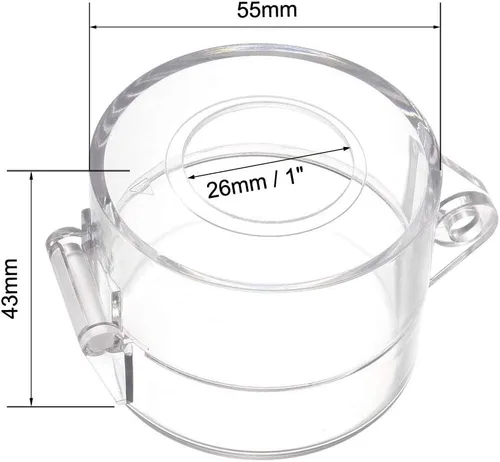 Vista 5 de uxcell 2 piezas de plástico transparente cubierta de interruptor protector para 0.866 in de diámetro interruptor de botón 55x43