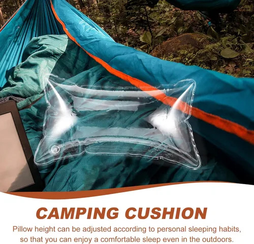 Vista 2 de Yardwe Almohada inflable para acampar de 19.7 pulgadas, portátil, ligera, ajustable, para senderismo, viajes y comodidad para dormir