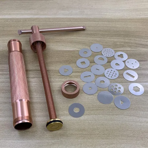 Vista 4 de Extrusora de fondant con 20 discos, extrusora de pasta de azúcar, extrusora de arcilla, juego de herramientas de decoración de pasteles