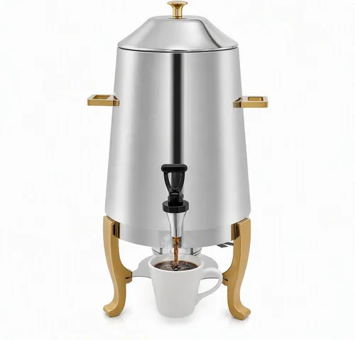 Dispensador de bebidas calientes, urna eléctrica de café de 13 L, dispensador de bebidas frías y calientes de acero inoxidable con tabla de