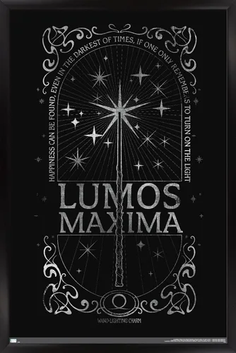 Vista 9 de Trends International The Wizarding World: Harry Potter - Póster de pared Lumos Maxima, 34 pulgadas de largo x 22.4 pulgadas, versión enmarcada