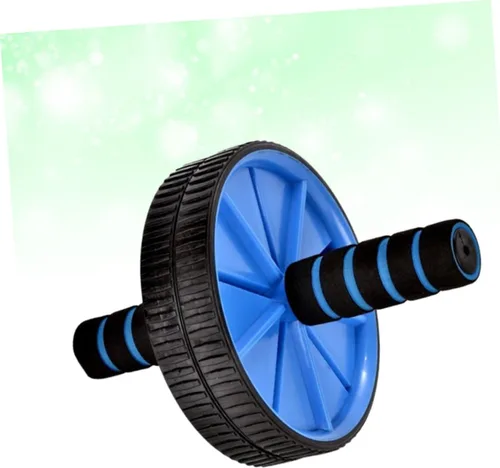 Vista 6 de BESPORTBLE Rodillo de ejercicio abdominal de doble rueda para entrenamiento abdominal y quema de grasa, rueda abdominal azul para gimnasio en casa