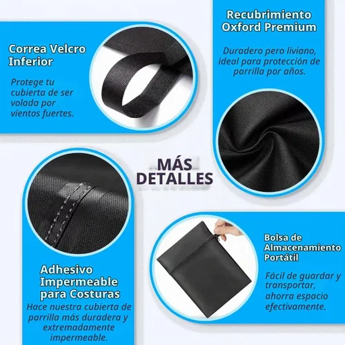 Vista 4 de Funda para Parrilla Kettle de 22 Pulgadas - Funda Superior para Parrilla de Carbón para Parrilla Weber Kettle - Fundas de Barbacoa al Aire Libre