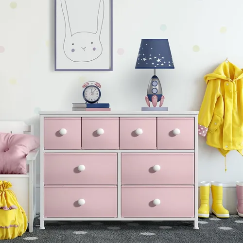 Vista 147 de Sorbus Cómoda con 8 cajones - Mueble para almacenar ropa para niño, para dormitorio, pasillo, clóset, oficina – Marco de acero, parte superior