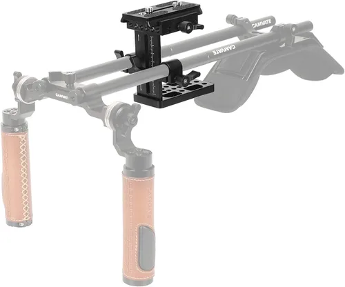 Vista 3 de CAMVATE Placa de liberación rápida con bloque de riel ajustable de 0.591 in hacia arriba y hacia abajo para plataforma de montaje en hombro - 2649