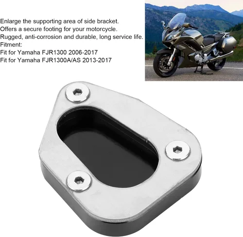Vista 3 de Qiilu Soporte de extensión de pie para motocicleta, soporte lateral antideslizante, placa de soporte para FJR1300 FJR1300A/AS
