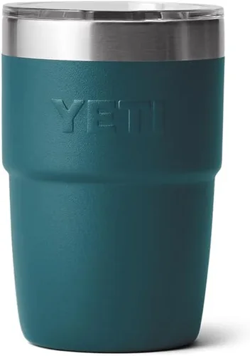 Vista 6 de YETI Rambler - Vaso apilable de acero inoxidable con tapa MagSlider, 8 onzas, color verde azulado agave