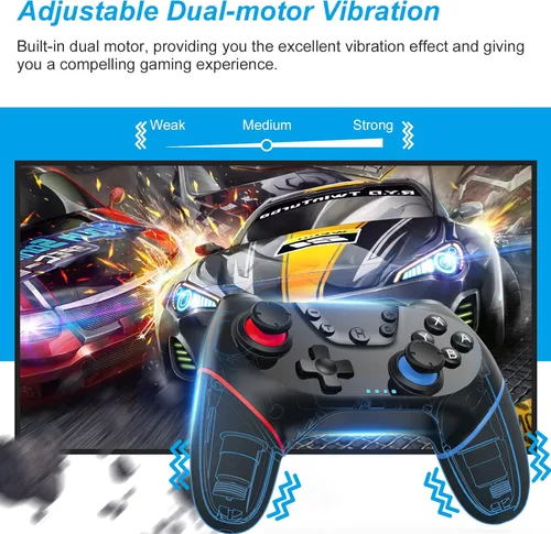 Vista 5 de CuleedTec 2023 - Controlador de interruptor inalámbrico controlador Switch Pro compatible con SwitchSwitch Lite con sensor giroscopio y gravedad