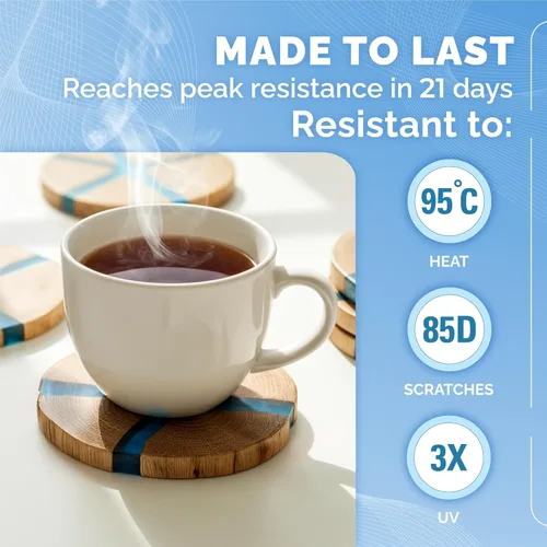 Vista 4 de Kit de Resina para Manualidades 2 Galones de Resina Epoxy Transparente con Bombas - Apto para Alimentos y Resistente a los Rayos UV para Arte DIY