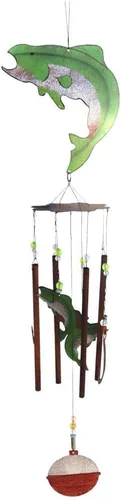 Sunset Vista Designs Catch of the Day - Campanilla de viento de pez, verde, 36 pulgadas de largo