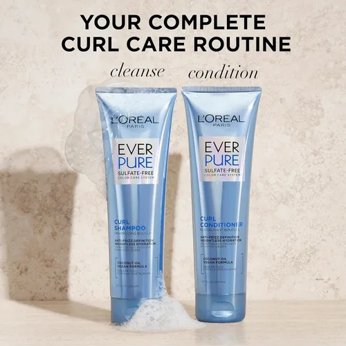 Vista 7 de L'Oreal Paris - Shampoo L'Oréal Paris EverCurl Hydracharge sin sulfato, con aceite de coco, 250 ml -, Set de champú y acondicionador, Juego