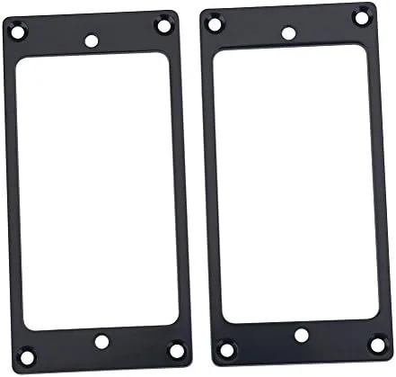 Vista 2 de Anillos de montaje de marco de pastilla, 2 piezas de repuesto de metal Humbucker para guitarras eléctricas (negro)