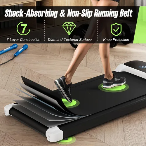 Vista 8 de Goplus Walking Pad, 2.5 HP Under Desk Treadmill with Remote Control & LED Display, 3 Countdown Modes, 0.6-4 MPH Portable Treadmills for Home Small