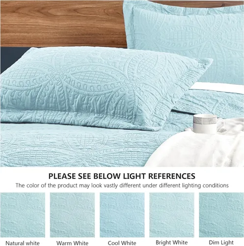 Vista 68 de Edredón de cama tamaño queen Love's cabin, color azul, para cama de verano, de microfibra ligera, estilo moderno, para todas las estaciones, 3