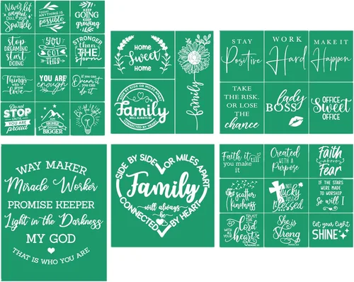 Vista 8 de JAJADO Plantillas de pantalla de seda cristiana, 2 unidades, autoadhesivas, reutilizables, transferencias de malla, impresión inspiradora de fe