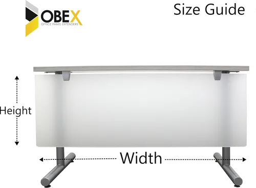 Vista 2 de OBEX Panel de acrílico modestia montado en la mesa, panel de privacidad y barrera para cubículo de oficina, 12 x 24 pulgadas, esmerilado