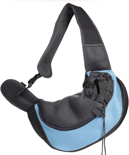 Vista 13 de Transportador para mascotas, de malla transpirable, portátil, seguro de viaje, con correa de hombro ajustable antideslizante para perros pequeños