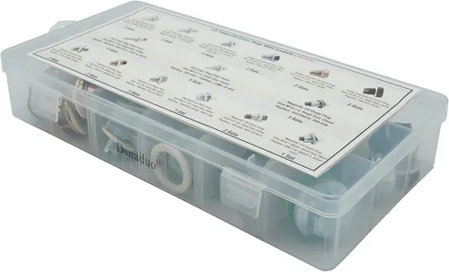 Vista 6 de 15 tipos de tapón de drenaje de aceite con junta de inserción (36 juegos), kits de surtido maestro de tapón de drenaje de aceite con punto guía