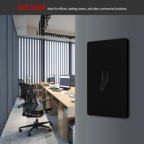 Vista 7 de ENERLITES - Placa de pared con interruptor de palanca sin tornillos, cubierta de interruptor de luz segura para niños, tamaño estándar de 1 gancho