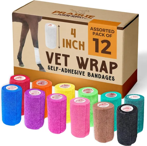 Vista 71 de Cinta adhesiva para veterinarios (negro) (paquete de 2) (4 pulgadas x 15 pies), autoadhesiva, adherente, cohesiva, flexible, autoadhesiva, rollo
