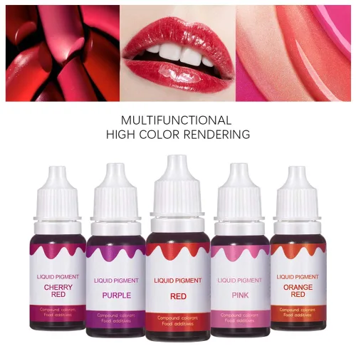 Vista 2 de Juego de pigmentos líquidos de brillo de labios de 12 colores, pigmento líquido para hacer brillo de labios, pigmento cosmético para brillo