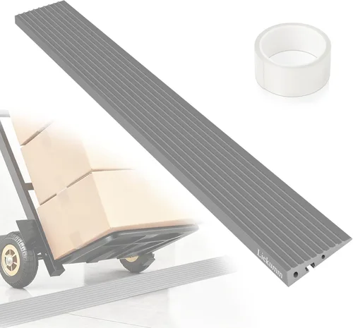 Vista 14 de LIEKUMM Rampa de umbral de PVC de elevación de 3/8 pulgadas para puertas, capacidad de 1700 libras, rampa de transición autoadhesiva para sillas