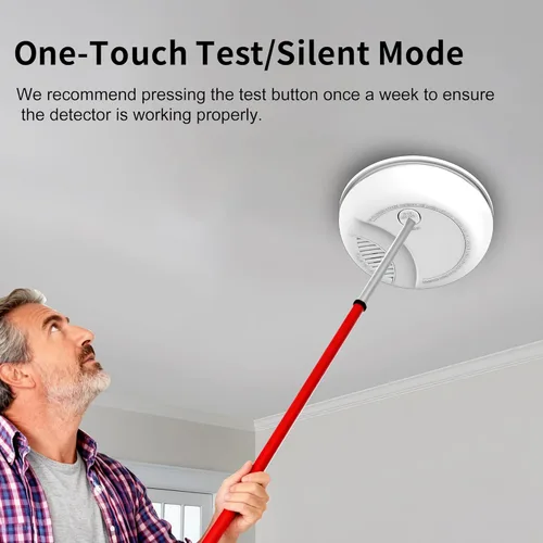 Vista 7 de Fire Alarms Smoke Detectors, Photoelectric Sensor Smoke Alarm Battery Operated, Fire Alarm with Test Button & Low Battery Signal, LED Warning Light
