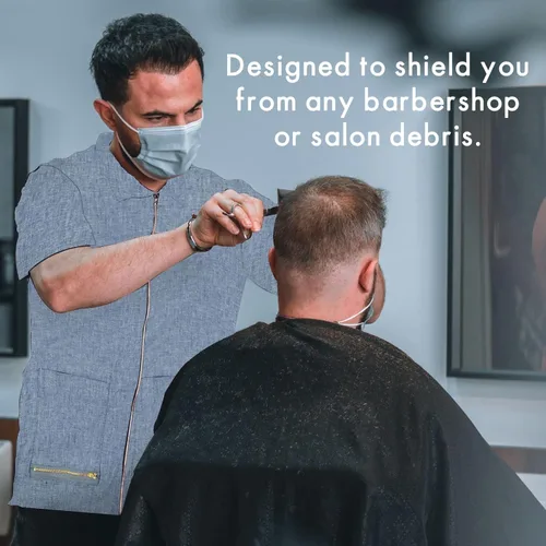 Vista 4 de King Midas Empire Boroughs Barber Jacket - Aspecto único de peluquería - Ajuste cómodo, Azul