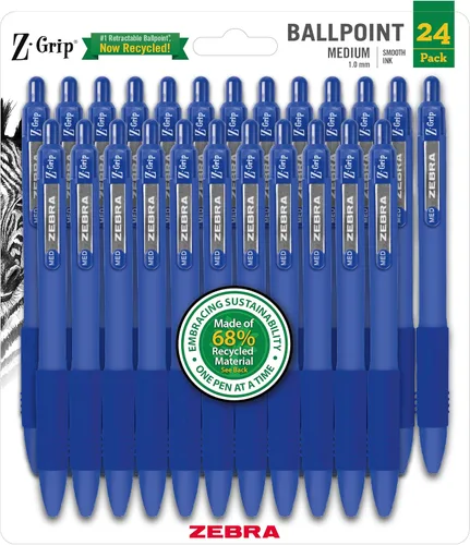 Vista 31 de Zebra Pen Z-Grip - Bolígrafo retráctil de punta media, 3/64 pulgadas, tinta negra, 12