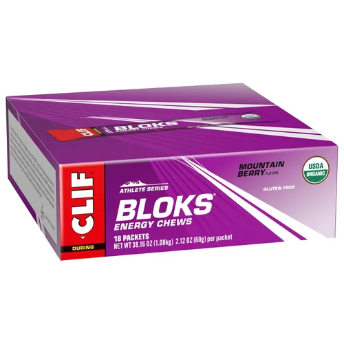 Vista 9 de CLIF BLOKS - Sabor Mountain Berry - Masticables energéticos - Sin OGM - A base de plantas - Combustible rápido para ciclismo y running