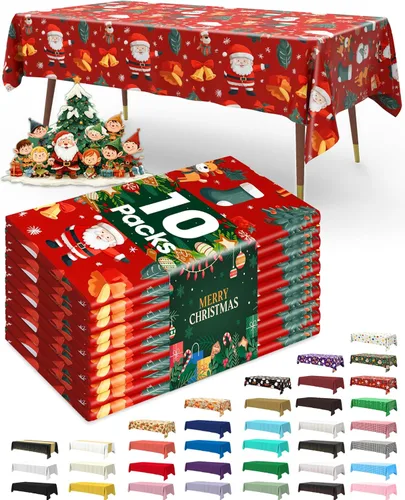 Vista 39 de Pureegg - Juego de 10 manteles de plástico desechables redondos de 84 pulgadas, para fiestas, picnics, bodas, manteles decorativos, redondos, Blanco
