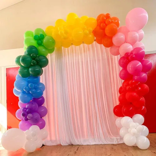 Vista 2 de Kit de guirnalda de arco de globos de arco iris, 105 piezas de colores surtidos para fiesta de cumpleaños, baby shower, despedida de soltera, fiesta