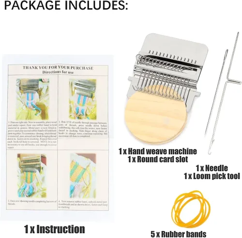 Vista 7 de Pequeño telar Speedweve - Mini telar de madera para tejer, práctico telar de retorcimiento, telar reparador, telar de tejer para manualidades, tejer