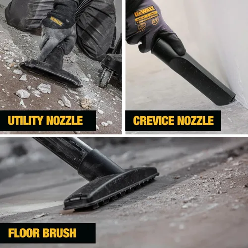 Vista 4 de DEWALT DXV05S - Aspiradora húmeda/seca de 5 galones, acero inoxidable, 4 HP máximo, aspiradoras de vacío con accesorios, succión potente, manguera