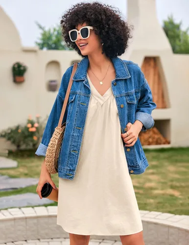 Vista 5 de Ekouaer Camisón para mujer, sin mangas, con espalda cruzada, plisado, cuello en V, vestido de noche