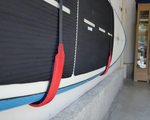 Vista 9 de Estante de almacenamiento para kayak, correas acolchadas ajustables de alta calidad para kayaks, tabla de remo de SUP y tabla de surf