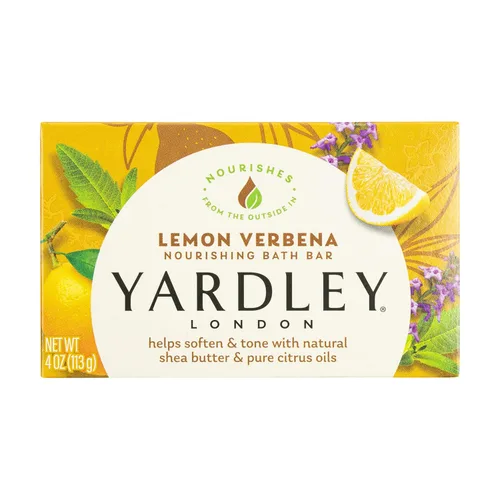 Yardley London Lemon Verbena Barra de baño hidratante naturalmente, 4.25 onzas